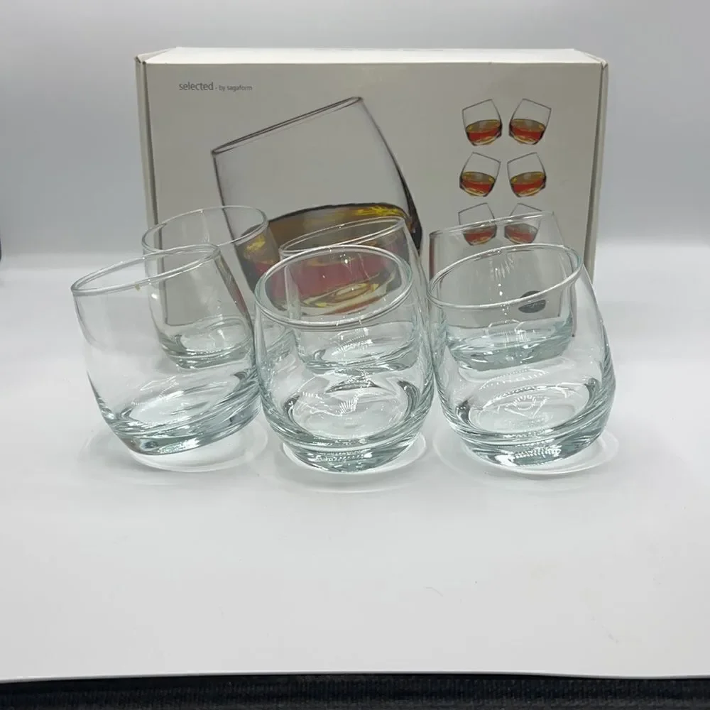 SAGAFORM Rocking Whiskey Tumbler Glasses 6.75 oz-Set of 6